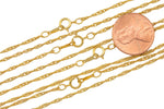 14K GOLD FILLED Necklace Singapore Chain Made in USA Wholesale Delicate Everyday Chain w/ Spring Clasp High Quality Permanent Jewelry Chain