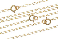 Gold Filled Paper Clip Necklace- Assorted Length- Read to Wear-2x5mm- USA Made Permanent Jewelry Chain