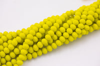 8mm Crystal Rondelle -1 or 5 or 10 STRANDS- Lemon Neon Yellow