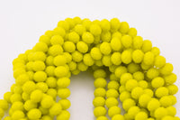 8mm Crystal Rondelle -1 or 5 or 10 STRANDS- Lemon Neon Yellow