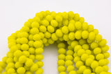 8mm Crystal Rondelle -1 or 5 or 10 STRANDS- Lemon Neon Yellow