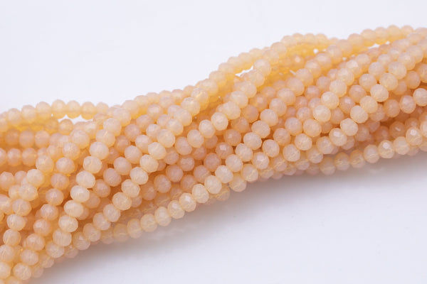 6mm Crystal Rondelle -2 or 5 or 10 STRANDS- Peach Nude Jade