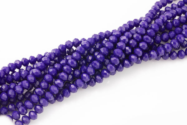 8mm Crystal Royal Blue Beads Rondelle - 2 or 5 or 10 STRANDS- Royal Blue