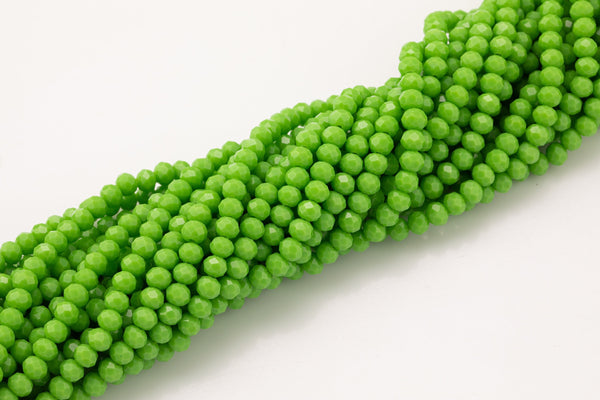 6mm Crystal Spring Green Beads Rondelle - 2 or 5 or 10 STRANDS