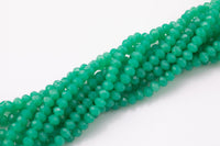8mm Crystal Kelly Green Beads Rondelle - 2 or 5 or 10 STRANDS