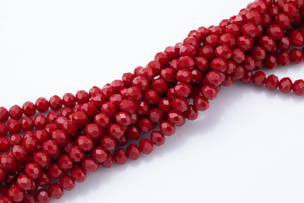 8mm Crystal Red Ruby Quartz Beads Rondelle -2 or 5 or 10 STRANDS