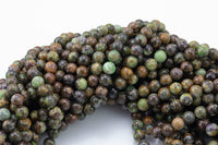 Natural Green Flower Opal 8mm - Full 15.5 Inch Strand- AAA Quality Smooth Gemstone Beads