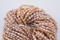 Natural Freshwater Pearl Light Peacock Small Potato Seed Pearls 5x6mm