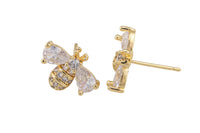 1pcs 18K Gold Bee Stud Earring- 1 pair per order - 10x14mm