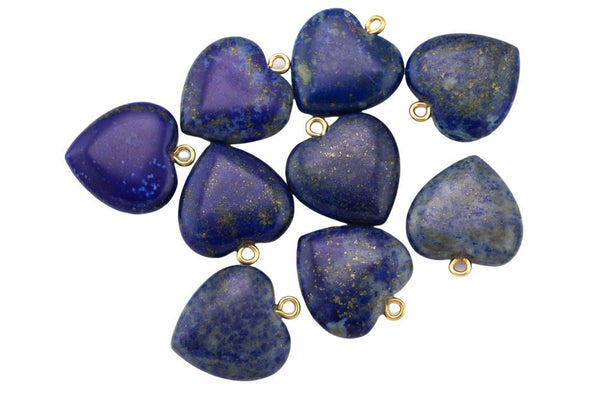 Gemstone Heart Hearts Charm Healing Stone Size appr 20mm - Natural Lapis