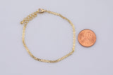 Delicate Bracelet • Flat Curb Chain Bracelet • Perfect Gift for Her • One Size Fits All • 6.75" with Extender