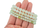 Natural New Jade Bracelet Smooth Round Size 6mm and 8mm- Handmade In USA- approx. 7" Bracelet Crystal Bracelet