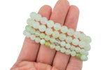 Natural New Jade Bracelet Smooth Round Size 6mm and 8mm- Handmade In USA- approx. 7" Bracelet Crystal Bracelet