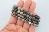 Natural Flower Multi Fossil Coral Bracelet Smooth Round Size 6mm and 8mm- Handmade In USA- approx. 7" Bracelet Crystal Bracelet