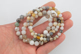 Natural Bamboo Agate Bracelet Smooth Round Size 6mm and 8mm- Handmade In USA- approx. 7" Bracelet Crystal Bracelet