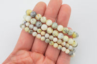 Natural Pale Yellow Opal Bracelet Smooth Round Size 6mm and 8mm- Handmade In USA- approx. 7" Bracelet Crystal Bracelet