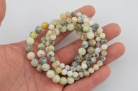 Natural Pale Yellow Opal Bracelet Smooth Round Size 6mm and 8mm- Handmade In USA- approx. 7" Bracelet Crystal Bracelet