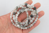 Natural Tourmaline Quartz Bracelet Smooth Round Size 6mm and 8mm- Handmade In USA- approx. 7" Bracelet Crystal Bracelet