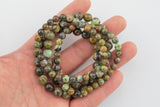 Natural Forrest Jasper Bracelet Smooth Round Size 6mm and 8mm- Handmade In USA- approx. 7" Bracelet Crystal Bracelet