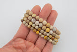 Natural Fossil Coral Bracelet Smooth Round Size 6mm and 8mm- Handmade In USA- approx. 7" Bracelet Crystal Bracelet