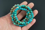 Aqua Sea Sediment Jasper Round Size 6mm and 8mm- Handmade In USA- approx. 7" Bracelet Crystal Bracelet