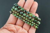 Natural Green Caldrite Round Size 6mm and 8mm- Handmade In USA- approx. 7" Bracelet Crystal Bracelet
