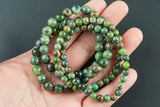 Natural Green Caldrite Round Size 6mm and 8mm- Handmade In USA- approx. 7" Bracelet Crystal Bracelet