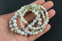 Natural Dendrite Opal Bracelet Smooth Round Size 6mm and 8mm- Handmade In USA- approx. 7" Bracelet Crystal Bracelet