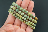 Natural Olive Jasper Round Size 6mm and 8mm- Handmade In USA- approx. 7" Bracelet Crystal Bracelet