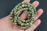 Natural Rainforest Ryolite Jasper Round Size 6mm and 8mm- Handmade In USA- approx. 7" Bracelet Crystal Bracelet