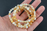 Natural Light Tan Opal Bracelet Smooth Round Size 6mm and 8mm- Handmade In USA- approx. 7" Bracelet Crystal Bracelet