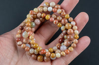 Natural Light Mookaite Round Size 6mm and 8mm- Handmade In USA- approx. 7" Bracelet Crystal Bracelet