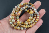 Natural Mexican Crazy Laced Agate Round Size 6mm and 8mm- Handmade In USA- approx. 7" Bracelet Crystal Bracelet