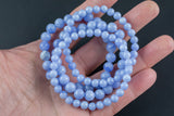 Blue Laced Agate Reconstituted Round Size 6mm and 8mm- Handmade In USA- approx. 7" Bracelet Crystal Bracelet