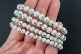 Natural Spotted Jasper Round Size 6mm and 8mm- Handmade In USA- approx. 7" Bracelet Crystal Bracelet