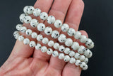Natural Spotted Jasper Round Size 6mm and 8mm- Handmade In USA- approx. 7" Bracelet Crystal Bracelet