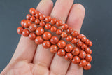 Natural Red Jasper Round Size 6mm and 8mm- Handmade In USA- approx. 7" Bracelet Crystal Bracelet