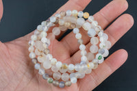 Natural Matte Montana Agate Round Size 6mm and 8mm- Handmade In USA- approx. 7" Bracelet Crystal Bracelet