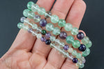 Natural Rainbow Flourite Round Size 6mm and 8mm- Handmade In USA- approx. 7" Bracelet Crystal Bracelet