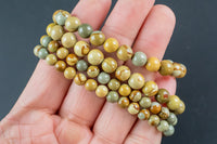 Natural Artistic Jasper Size 6mm and 8mm- Handmade In USA- approx. 7" Bracelet Crystal Bracelet