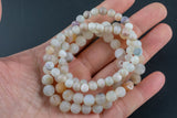 Natural Matte Quartz Druzy Size 6mm and 8mm- Handmade In USA- approx. 7" Bracelet Crystal Bracelet