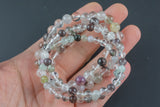 Natural Phantom Quartz Bracelet Smooth Round Size 6mm and 8mm- Handmade In USA- approx. 7" Bracelet Crystal Bracelet