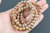 Tibetan Dzi Bead Bracelet Matte Round Size 6mm and 8mm- Handmade In USA - Natural Gemstone Crystal Bracelets - Handmade Jewelry - approx. 7"