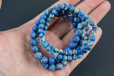 Blue Aqua Terra Jasper Bracelet Matte Round Size 6mm and 8mm- Handmade In USA - Natural Gemstone Bracelets - Handmade Jewelry - approx. 7"