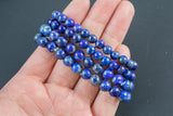 Natural Lapis Lazuli Bracelet Round Size 6mm and 8mm Undyed Natural - Handmade In USA - Handmade Jewelry - approx. 7" Crystal Bracelet