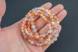 Natural Agate Bracelet Round Size 6mm and 8mm - Handmade In USA - Natural Gemstone Crystal Bracelets - Handmade Jewelry - approx. 7"