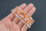 Natural Agate Bracelet Round Size 6mm and 8mm - Handmade In USA - Natural Gemstone Crystal Bracelets - Handmade Jewelry - approx. 7"