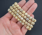 Natural Tan Agate Bracelet Matte Round Size 6mm and 8mm Handmade In USA Natural Gemstone Crystal Bracelets - Handmade Jewelry - approx. 7"