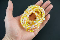 Yellow Mystic Aura Quartz Bracelet Round Size 6mm and 8mm- Handmade In USA Natural Gemstone Bracelets - Handmade Jewelry - approx. 7"