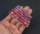 Red Mystic Aura Quartz Bracelet Round Size 6mm and 8mm- Handmade In USA Natural Gemstone Crystal Bracelets - Handmade Jewelry - approx. 7"